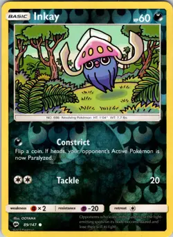 Inkay 89/147 SM - Burning Shadows Pokemon NM/LP Reverse Holo - Image 1