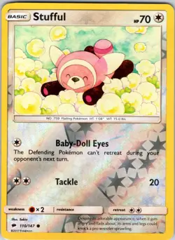 Stufful 110/147 SM - Burning Shadows Pokemon NM/LP Reverse Holo - Image 1