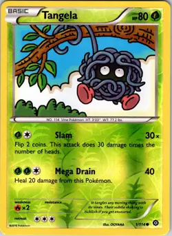 Tangela 1/114 XY - Steam Siege Pokemon NM/LP Reverse Holo - Image 1