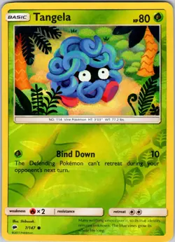 Tangela 7/147 SM - Burning Shadows Pokemon NM/LP Reverse Holo - Image 1