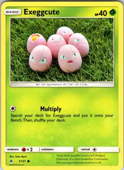 Exeggcute 1/131 SM - Forbidden Light Pokemon NM Normal - Image 1
