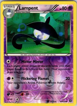 Lampent 49/114 XY - Steam Siege Pokemon LP Reverse Holo - Image 1