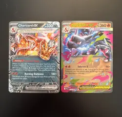 Pokemon TCG - Charizard ex 196 SV Promo & Mega Charizard X ex PF 013/09 Holo - Image 1