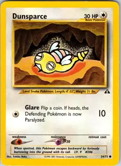 Dunsparce 54/75 Neo Discovery Pokemon TCG LP/MP Unlimited - Image 1