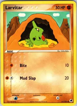 Larvitar 51/101 Dragon Frontiers Pokemon TCG LP Normal - Image 1