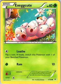 Exeggcute 1/108 XY - Roaring Skies Pokemon TCG LP Normal - Image 1