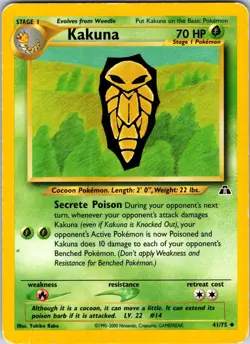 Kakuna 41/75 Neo Discovery Pokemon TCG MP Unlimited - Image 1