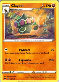 Claydol 103/202 SWSH01: Sword & Shield Base Set Pokemon NM Normal - Image 1