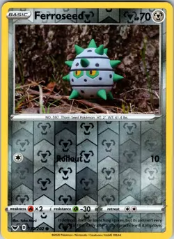 Ferroseed 130/202 SWSH01: Sword & Shield Base Set Pokemon NM Reverse Holo - Image 1