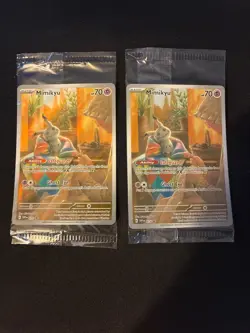 (2) SEALED Mimikyu 075 Sv: Scarlet & Violet Promo Cards Holo - Image 1