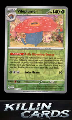 Reverse Holofoil Vileplume 045/165 Rare SV: Scarlet & Violet 151 Pokemon Card NM - Image 1