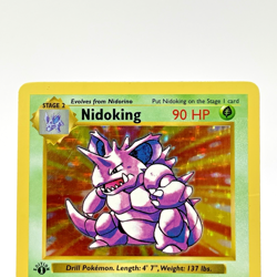 Nidoking 11/102 Shadowless Holo 1st Edition Base Set Pokemon Card 1999 MP - Image 2