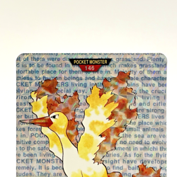 Moltres Bandai Carddass No. 146 Green Prism Holo Japanese Pokemon Card 1996 LP - Image 2