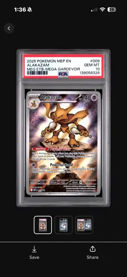 2025 POKEMON MEP EN-ME BLACK STAR PROMO #009 ALAKAZAM PSA 10 - Image 1