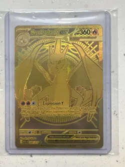 Mega Charizard Y EX 294/217 Pokemon Gold Secret Rare Ascended Heroes Pack Fresh - Image 1