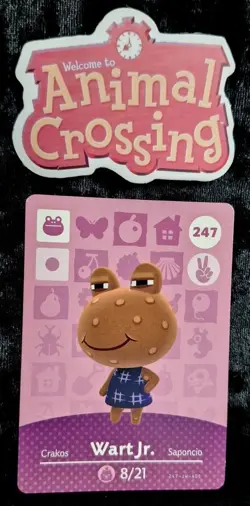 Animal Crossing Nintendo Amiibo Card Wart Jr. #247 Regular Card Stock Authentic - Image 1