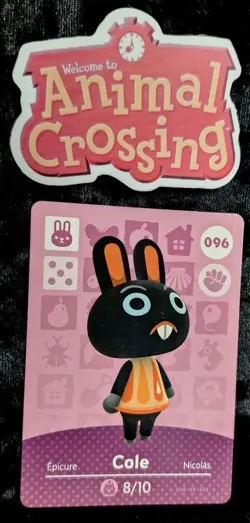 Animal Crossing Nintendo Amiibo Card Cole #096 Regular Card Stock Authentic - Image 1