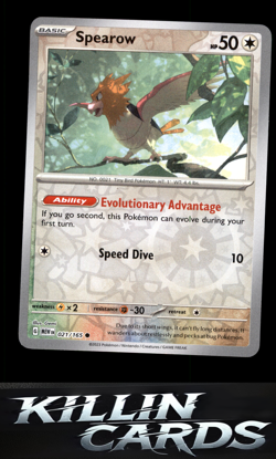 Reverse Holofoil Spearow 021/165 Pokemon Common SV: Scarlet & Violet 151 Card NM - Image 1