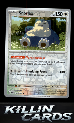 Reverse Holofoil Snorlax 143/165 Pokemon Uncommon SV: Scarlet & Violet 151 Card - Image 1