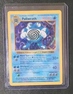 Pokemon SHADOWLESS POLIWRATH 13/102 - BASE SET HOLO - LP/MP - Image 1