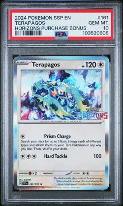 2024 POKEMON SSP EN #161 TERAPAGOS HORIZONS PURCHASE BONUS PSA 10 SURGING SPARKS - Image 2