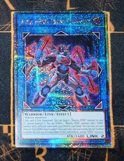 YUGIOH Xtra HERO Cross Crusader (RA04-EN076) Quarter Century Secret Rare 1st NM - Image 1