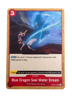 New: One Piece CCG Blue Dragon Seal Water Stream OP06-019 Wings of the Captain - Image 1