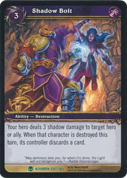 3x Shadow Bolt - Foil - Uncommon Near Mint Archives - World of Warcraft TCG - Image 1