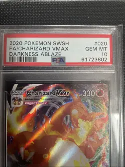 Pokemon TCG Charizard VMAX Darkness Ablaze Full Art Card 020/189, PSA 10 - Image 2