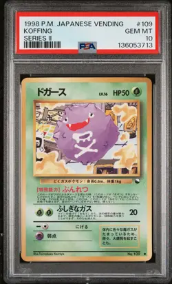 1998 POKEMON JPN VENDING SER II #109 KOFFING PSA 10 - Image 1