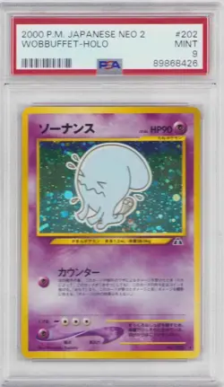 WOBBUFFET HOLOFOIL #202 POKEMON NEO 2 PSA #89868426 MINT 9 2001 - Image 1
