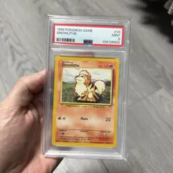 Pokemon 1999 Game Base Set Growlithe #28 PSA 9 - Image 1