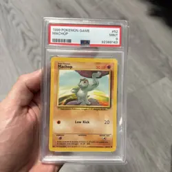 Pokemon 1999 Game Base Set Machop #52 PSA 9 - Image 1