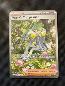 NM Wally’s Compassion 186/132 Mega Evolution SIR Holo Pokemon Card - Image 1