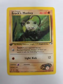 Brock's Mankey 67/132 - 1ST EDITION - Gym Heroes - Pokemon Card NM - Image 1