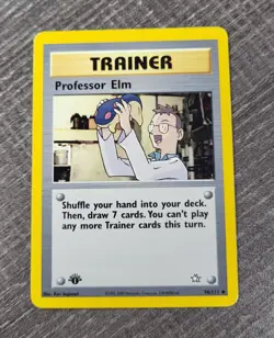Professor Elm 1st Edition Neo Genesis 96/111 Vintage Pokemon Card LP Condition - Image 1