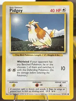 PIDGEY - 57/102 - Base Set - 4th Print (UK) - 1999-2000 - Pokemon Card - NM - Image 1