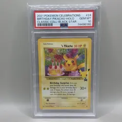 Pokemon TCG Birthday Pikachu 24 Celebrations Classic Collection PSA 10 - Image 1