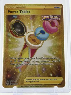 2021 Pokemon POWER TABLET #281/264 Secret Holo Gold Fusion Strike - Not Played - Image 1