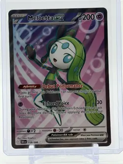 2025 Pokemon MELOETTA EX #159/086 Full Art Holo - Black Bolt - Never Played 💎 - Image 1