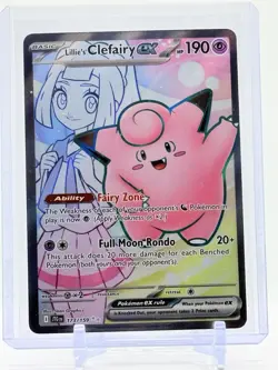 2025 Pokemon LILLIE'S CLEFAIRY EX #173/159 JTG Double Rare - Never Played 💎 - Image 1