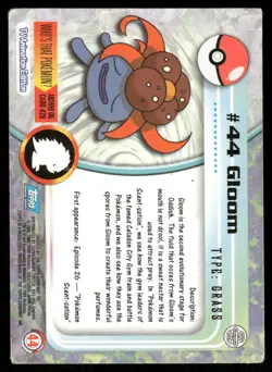 Pokemon Cards Gloom #44 Topps Trading Cards Series 1 MP *2 - Image 2