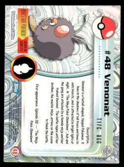 Pokemon Cards Venonat #48 Topps Trading Cards Series 1 LP *1 - Image 2