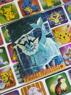 Pokemon Vaporeon HOLO Vintage Pocket Monsters Prism Sticker 1998 Nintendo - Image 1
