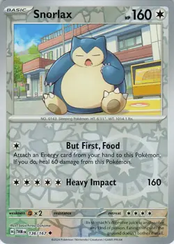 Snorlax Reverse Holo 136/167 Uncommon SV06: Twilight Masquerade NM Pokemon - Image 1