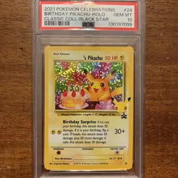 2021 POKEMON CELEBRATIONS CLASSIC COLLECTION #24 BIRTHDAY PIKACHU-HOLO PSA 10 - Image 1