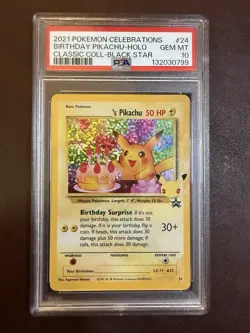 2021 POKEMON CELEBRATIONS CLASSIC COLLECTION #24 BIRTHDAY PIKACHU-HOLO PSA 10 - Image 1