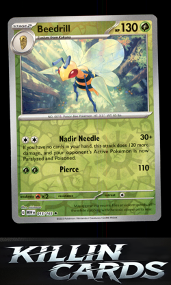 Reverse Holofoil Beedrill 015/165 Rare SV: Scarlet & Violet 151 Pokemon Card NM - Image 1