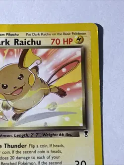 Dark Raichu 7/110 Non Holo Rare - 2002 Pokemon Legendary Collection WotC MP 🔥 - Image 3