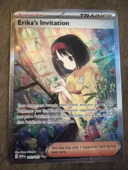 Pokemon TCG Erika's Invitation 203/165 Sv: Scarlet & Violet 151 Holo Trainer - Image 1